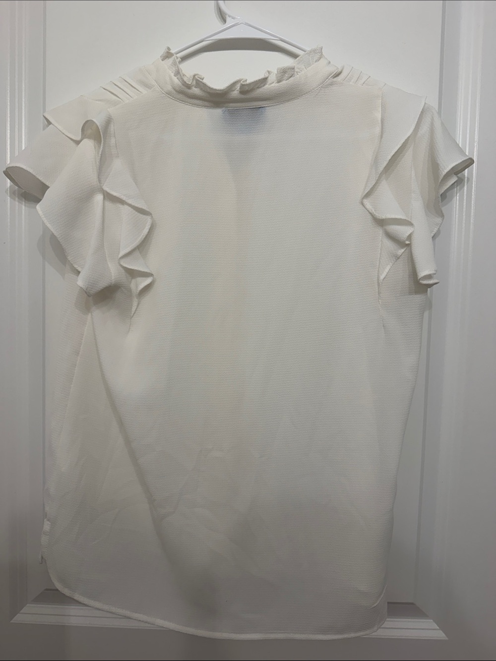 CeCe Cream Ruffle Sleeve Button-Front Blouse - Picture 4 of 4